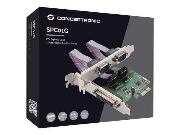 Conceptronic SPC01G, PCIe, Rinnakkainen, RS-232, PCIe 1.1, Vihreä, Kiina, 2,5 Gbit/s