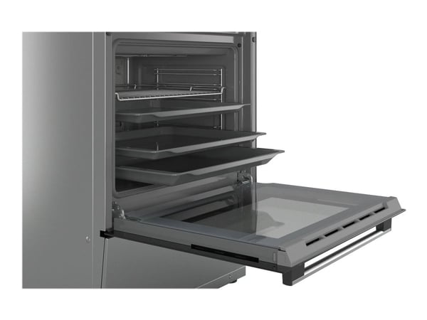 Bosch Serie | 4 HKR39A250U - Komfyr - frittstående - bredde: 60 cm - dybde: 60 cm - høyde: 90 cm - med selvrens - rustfritt stål