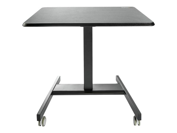 Startech Mobile Standing Desk, Portable Sit Stand Ergonomic Height Adjustable Cart on Wheels, Rolling Computer/Laptop Workstation Table with Lockin...