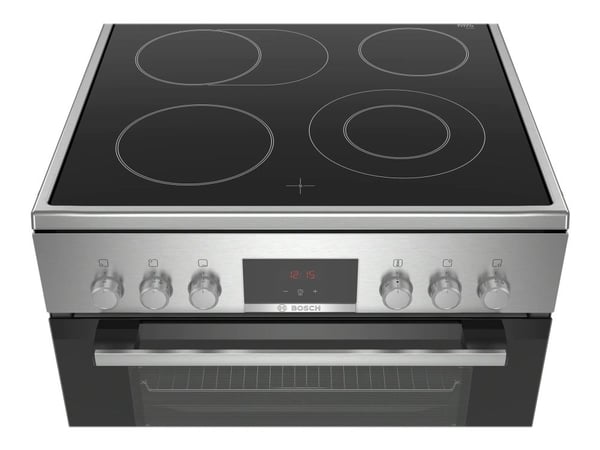 Bosch Serie | 4 HKR39A250U - Komfyr - frittstående - bredde: 60 cm - dybde: 60 cm - høyde: 90 cm - med selvrens - rustfritt stål