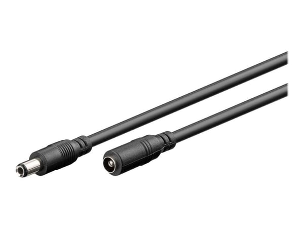 MicroConnect - Jatkojohto virtaa varten - DC-liitin 5,5 x 2,5 mm (uros) DC-liittimeen 5,5 x 2,5 mm (naaras) - 3 m - musta