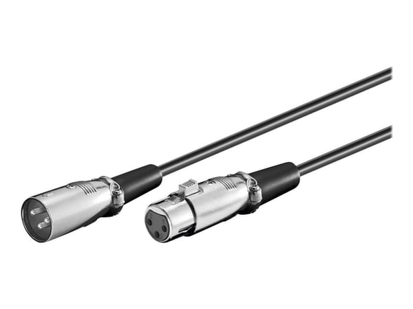 MicroConnect - Lydforlengelseskabel - XLR3 hann til XLR3 hunn - 50 cm - svart