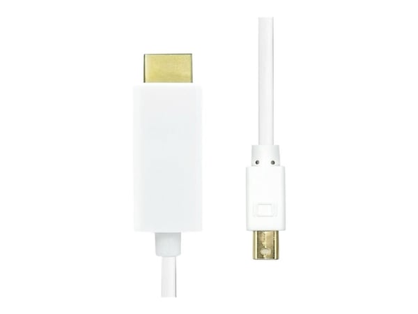 ProXtend - Sovitinkaapeli - Mini DisplayPort uros - HDMI uros - 5 m - kolminkertaisesti suojattu - valkoinen - 4K30 Hz (3840 x 2160) tuki