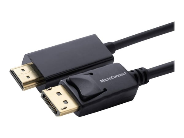 MicroConnect - Adapterkabel - DisplayPort hane spärrad till HDMI hane - 50 cm - dubbelt skärmad - svart - 1080p stöd 60 Hz