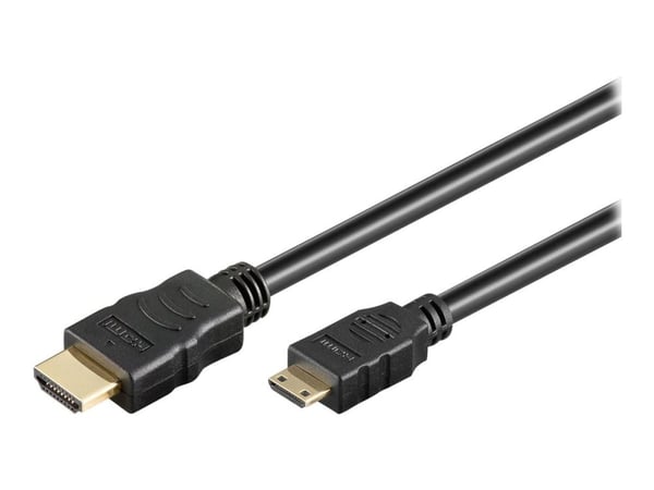 MicroConnect - høyhastighets - HDMI-kabel med Ethernet - mini HDMI hann til HDMI hann - 5 m - svart - støtter 4K 60 Hz (4096 x 2160)