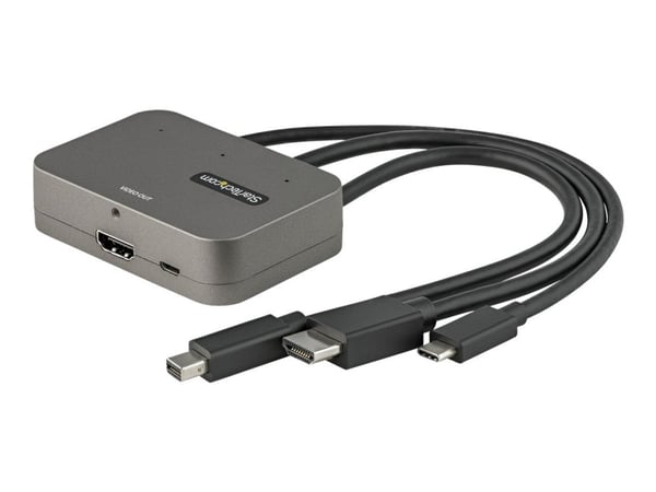 StarTech.com 3-in-1 moniportti HDMI-sovitin, 4K 60Hz USB-C, HDMI tai Mini DisplayPort HDMI-muunnin neuvotteluhuoneeseen, digitaalinen AV-videosovit...