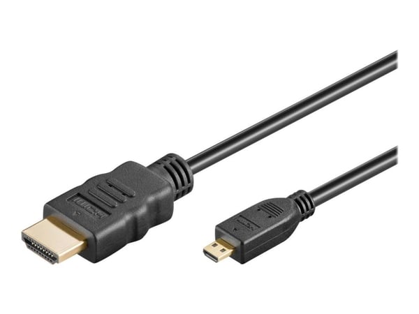 MicroConnect - høyhastighets - HDMI-kabel med Ethernet - micro HDMI hann til HDMI hann - 2,0m - svart - støtter 4K 60 Hz (4096 x 2160) (HDM19192V2.0D)