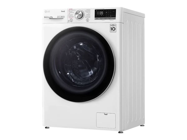 LG F4WV709P1E - Vaskemaskin - Wi-Fi - bredde: 60 cm - dybde: 56.5 cm - høyde: 85 cm - frontileggelse - 68 liter - 9 kg - 1400 rpm - hvit