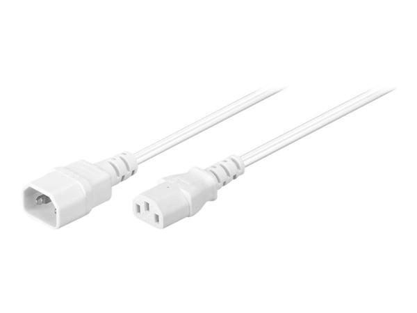 MicroConnect - Jatkojohto sähköjohdolle - IEC 60320 C14 - IEC 60320 C13 - AC 250 V - 10 A - 3 m - halogeeniton - valkoinen