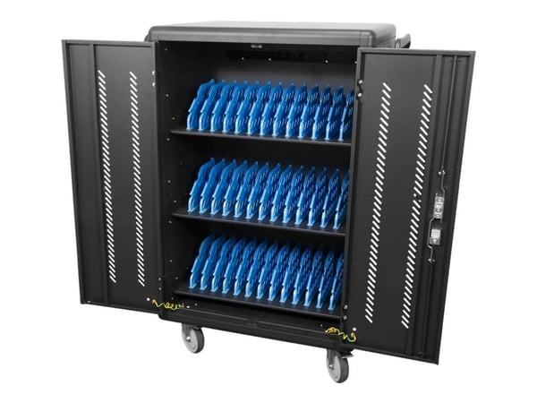 DELTACO - Vogn (kun lading) - for 36 nettbrett / notebook-er - låsbar - aluminiumsramme - svart - skjermstørrelse: inntil 14"