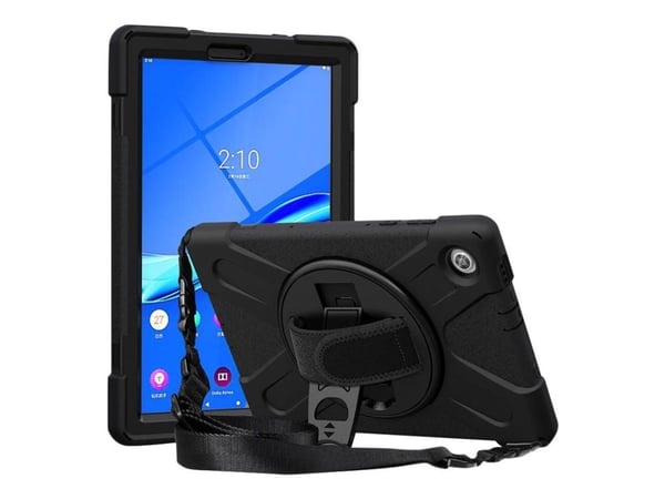 eSTUFF - Baksidedeksel for nettbrett - silikon, polykarbonat - svart - 10.1" - for Lenovo Tab M10 HD (2nd Gen) ZA6V, ZA6W, ZA72, ZA73, ZA7V, ZA7W