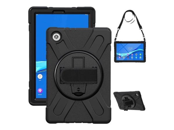 eSTUFF - Baksidedeksel for nettbrett - silikon, polykarbonat - svart - 10.1" - for Lenovo Tab M10 HD (2nd Gen) ZA6V, ZA6W, ZA72, ZA73, ZA7V, ZA7W