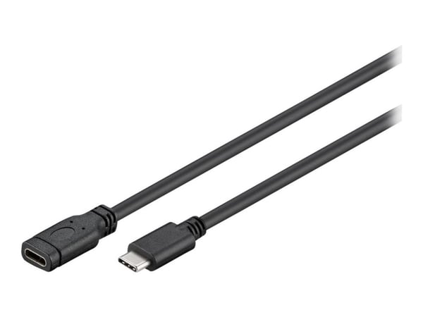 MicroConnect - USB-forlengelseskabel - 24 pin USB-C (hann) til 24 pin USB-C (hunn) - USB 3.1 - 3 A - 1 m - svart, sølv MicroConnect - USB-forlengelseskabel - 24 pin USB-C (hann) til 24 pin USB-C (hunn) - USB 3.1 - 3 A - 1 m - svart, sølv