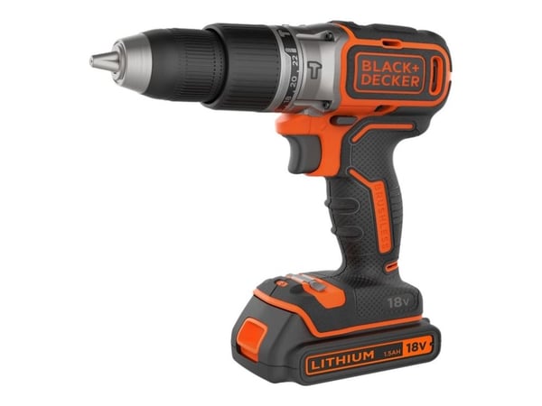 BLACK+DECKER - Hammerbor - trådløs - 2 hastigheter 13 mm - 52 N·m - 18 V