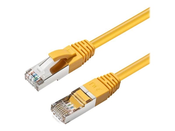 MicroConnect - Koblingskabel - RJ-45 (hann) til RJ-45 (hann) - 20 m - 6 mm - S/FTP - CAT 6a - halogenfri, innendørs, formstøpt, uten hindringer - gul