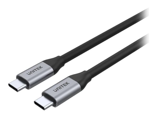 Unitek C14091ABK - USB-kabel - USB-C (hann) til USB-C (hann) - 20 V - 2 m - USB Power Delivery (5 A, 100 W), 4K 60Hz støtte - svart