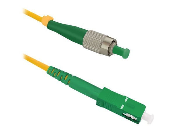 Qoltec Simplex - Koblingskabel - FC/APC-enkeltmodus (hann) til SC/APC-enkeltmodus (hann) - 15 m - fiberoptisk - simpleks - 9 / 125 micron - G.652D ...