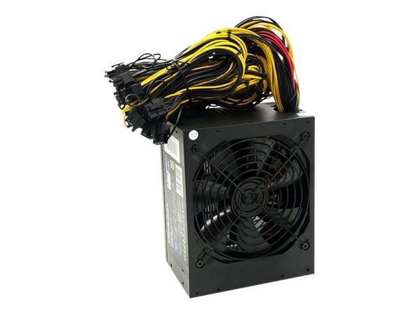 Qoltec Bitcoin Miner 1600W - Strømforsyning (intern) - ATX - 80 PLUS Gold - AC 230 V - 1600 Watt - aktiv PFC - sort