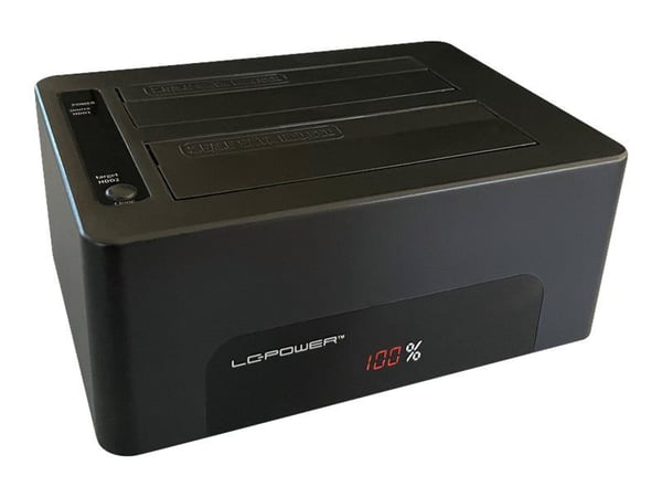 LC Power LC-DOCK-U3-V - HDD-dokkestasjon - brønner: 1 - 2,5" / 3,5" delt - SATA - USB 3.1 (Gen 2) - svart