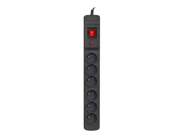 Armac Multi M6 - pistorasia - AC 250 V - 3680 Watt - lähtöliittimet: 6 (6 x E-tyyppi) - 10 m johto - musta