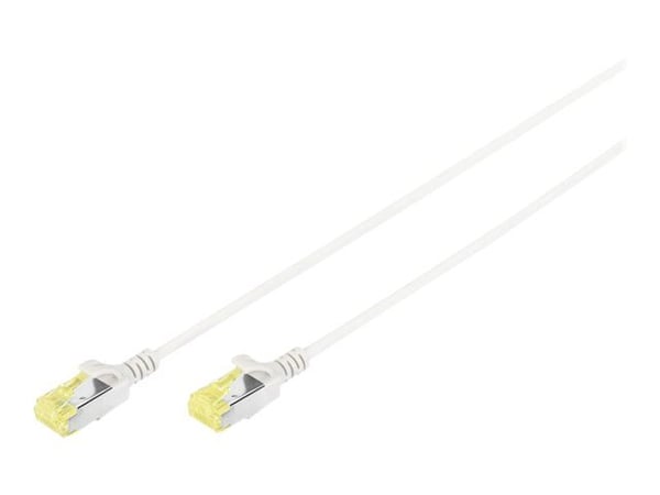 DIGITUS Slim - Liitäntäkaapeli - RJ-45 (han) til RJ-45 (han) - 1 m - U/FTP - CAT 6a - halogenfri, formet, knastfri - grå