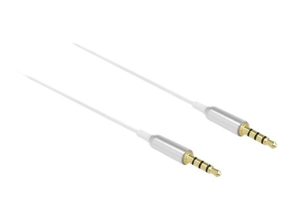 Delock - Lydkabel - mini-phone stereo 3.5 mm hann til mini-phone stereo 3.5 mm hann - 50 cm - hvit sølvfarge