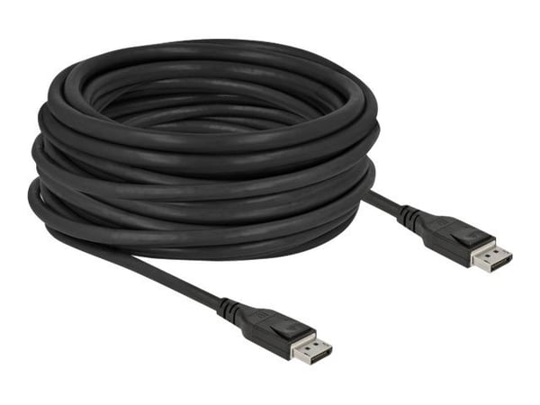 Delock - DisplayPort-kabel - DisplayPort (hann) til DisplayPort (hann) - DisplayPort 1.4 - 12 m - aktiv, 8 K 60 Hz (7680 x 4320) støtte, 5 K 120 Hz...