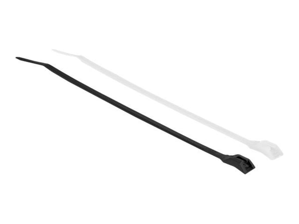 DeLOCK 19500, Kaksiaukkoinen johdinside, Polyamidi, Musta, Läpinäkyvä, 10,3 cm, V2, -40 - 80 °C