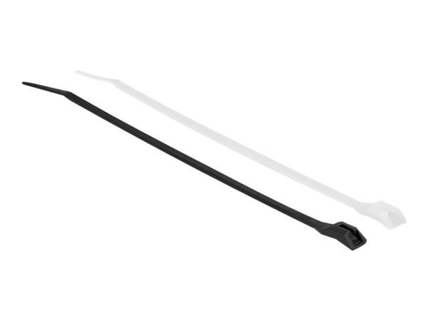 DeLOCK 19490, Kaksiaukkoinen johdinside, Polyamidi, Musta, Läpinäkyvä, 7,6 cm, V2, -40 - 80 °C