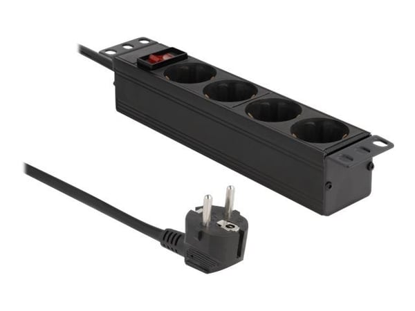 DeLOCK 66817, 4 AC-pistorasia(a), 220 - 250 V, 15 A, 3500 W, Musta, Alumiini