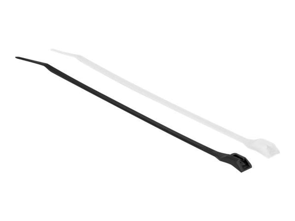 DeLOCK 19483, Kaksiaukkoinen johdinside, Polyamidi, Musta, Läpinäkyvä, 7,7 cm, V2, -40 - 85 °C