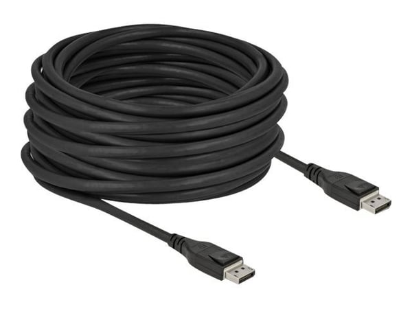Delock - DisplayPort-kabel - DisplayPort (M) till DisplayPort (M) - DisplayPort 1.4 - 15,0 m - aktiv, stöder 8K 60 Hz (7680 x 4320), stöder 5K 120 ...