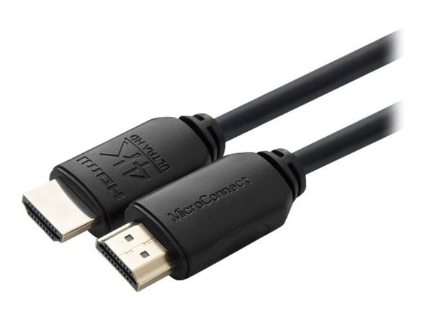 MicroConnect - High Speed - HDMI-kabel med Ethernet - HDMI hann til HDMI hann - 10 m - trippel beskyttelse - svart - innendørs, støtte for Dolby DT...