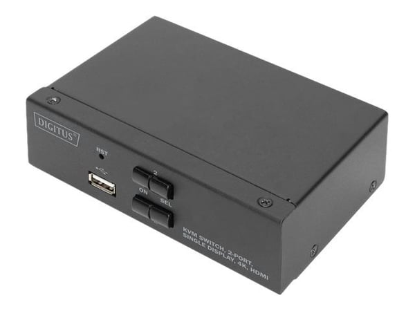 DIGITUS DS-12870 - KVM / lyd / USB-svitsj - 2 x KVM/lyd/USB - 1 lokalbruker - stasjonær