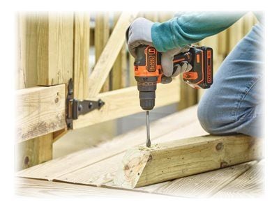 BLACK+DECKER BDCDD186K - Borr/drivare - sladdlös - 2 hastigheter - nyckellös chuck 10 mm - 40 N·m - 18 V