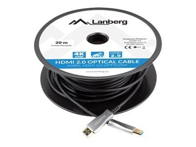 Lanberg CA-HDMI-20FB-0200-BK optinen kaapeli HDMI M/M 20 m v2.0 4K AOC