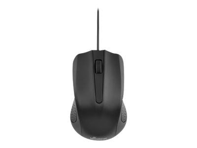 MediaRange MROS210 - Mus - höger- och vänsterhänta - optisk - 3 knappar - kabelansluten - USB - svart