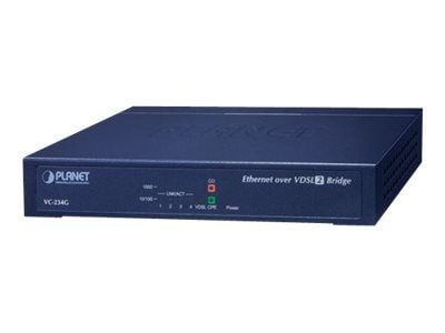 PLANET VC-234G - Nettverksutvider - 1GbE, Ethernet over VDSL2 - 10Base-T, 100Base-TX, 1000Base-T, VDSL2 - 4 x RJ-45 / RJ-11 - opp til 1.4 km