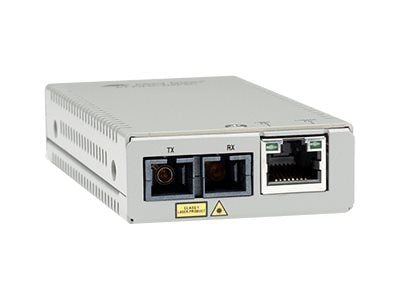 Allied Telesis AT MMC200LX/SC - Fibermedieomformer - 100Mb LAN - 10Base-T, 100Base-TX, 100Base-LX, 100Base-SC - RJ-45 / LX/SC-enkeltmodus - opp til...