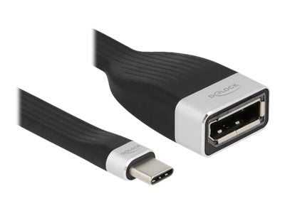 Delock - Video adapter - USB-C (hann) til DisplayPort (hunn) - Displayport 1.2/Thunderbolt 3 - 13.5 cm - flat, støtte for 4K 60 Hz (3840 x 2160) - ...