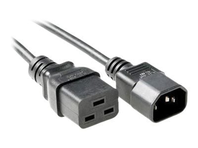 MicroConnect - Jatkojohto virtakaapelille - IEC 60320 C19 - IEC 60320 C14 - AC 250 V - 10 A - 3 m - musta