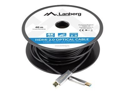 Lanberg CA-HDMI-20FB-0400-BK optinen kaapeli HDMI M/M 40m v2.0 4K AOC