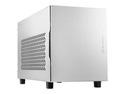 SilverStone SUGO SG15S - Kube - Mini-DTX - ingen strømforsyning (ATX / PS/2) - sølv - USB/lyd