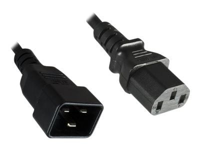 MicroConnect - Jatkojohto virtakaapelille - IEC 60320 C13 - IEC 60320 C20 - AC 230 V - 10 A - 50 cm - musta