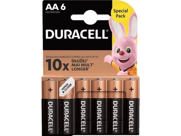 Duracell Basic Pagrindinė AA/LR6 baterijos lizdinė plokštelė po 6