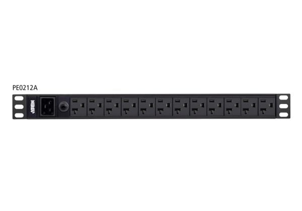 ATEN Basic PDU PE0212G - Strømfordelerenhet (kan monteres i rack) - AC 100-240 V - 3840 VA - inngang: IEC 60320 C20 - utgangskontakter: 12 (12 x IE...