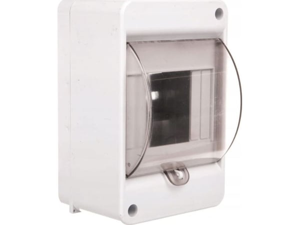 INCOBEX Modular 1x4 surface-mounted distribution board IP20 with smoke flap and terminals (ENE-00318)