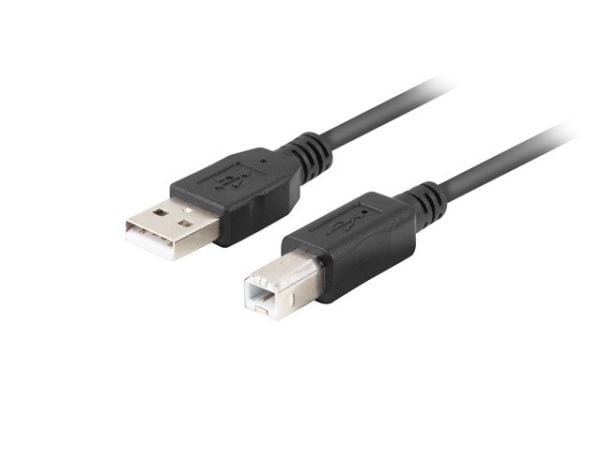 Lanberg CA-USBA-15CU-0010-BK, 1 m, USB A, USB B, USB 2.0, 480 Mbit/s, Musta