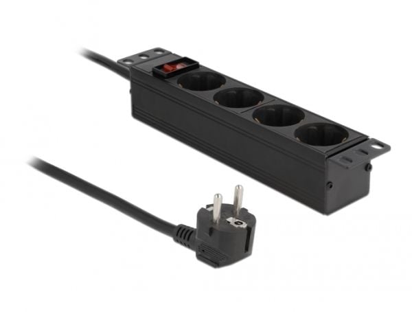 DeLOCK 66817, 4 AC-pistorasia(a), 220 - 250 V, 15 A, 3500 W, Musta, Alumiini