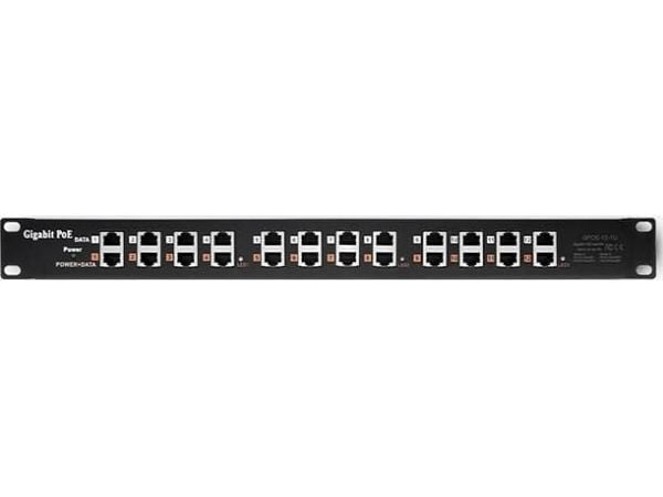 Qoltec - Strøminjektor (kan monteres i rack) - AC 220-240 V - utgangskontakter: 12 - svart